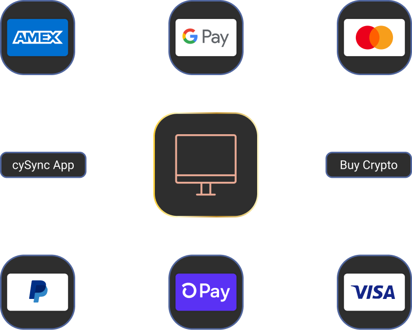 Buy Crypto directly from the cySync App.