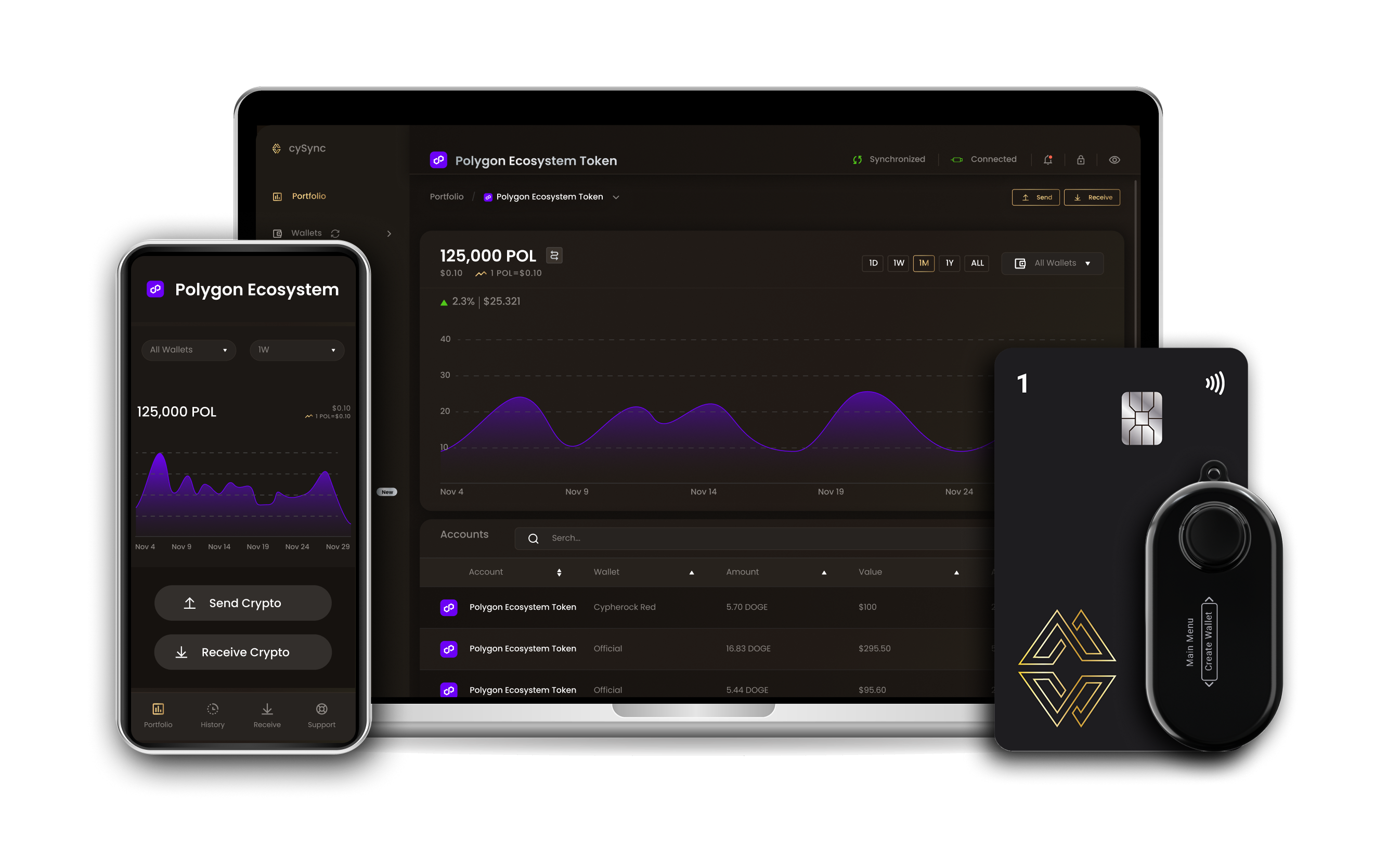 Pol (ex-matic) wallet interface on Cypherock devices