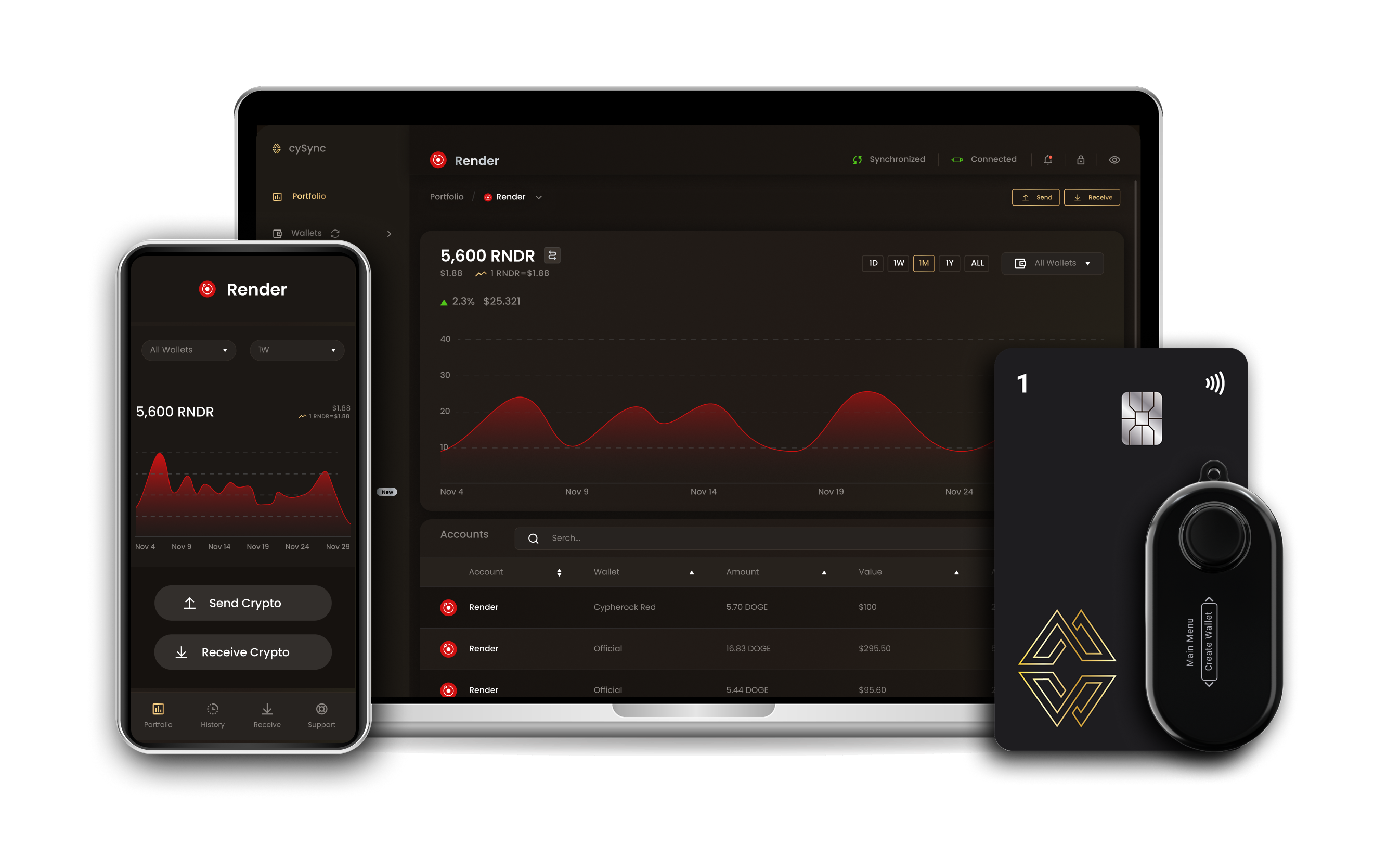 Render wallet interface on Cypherock devices