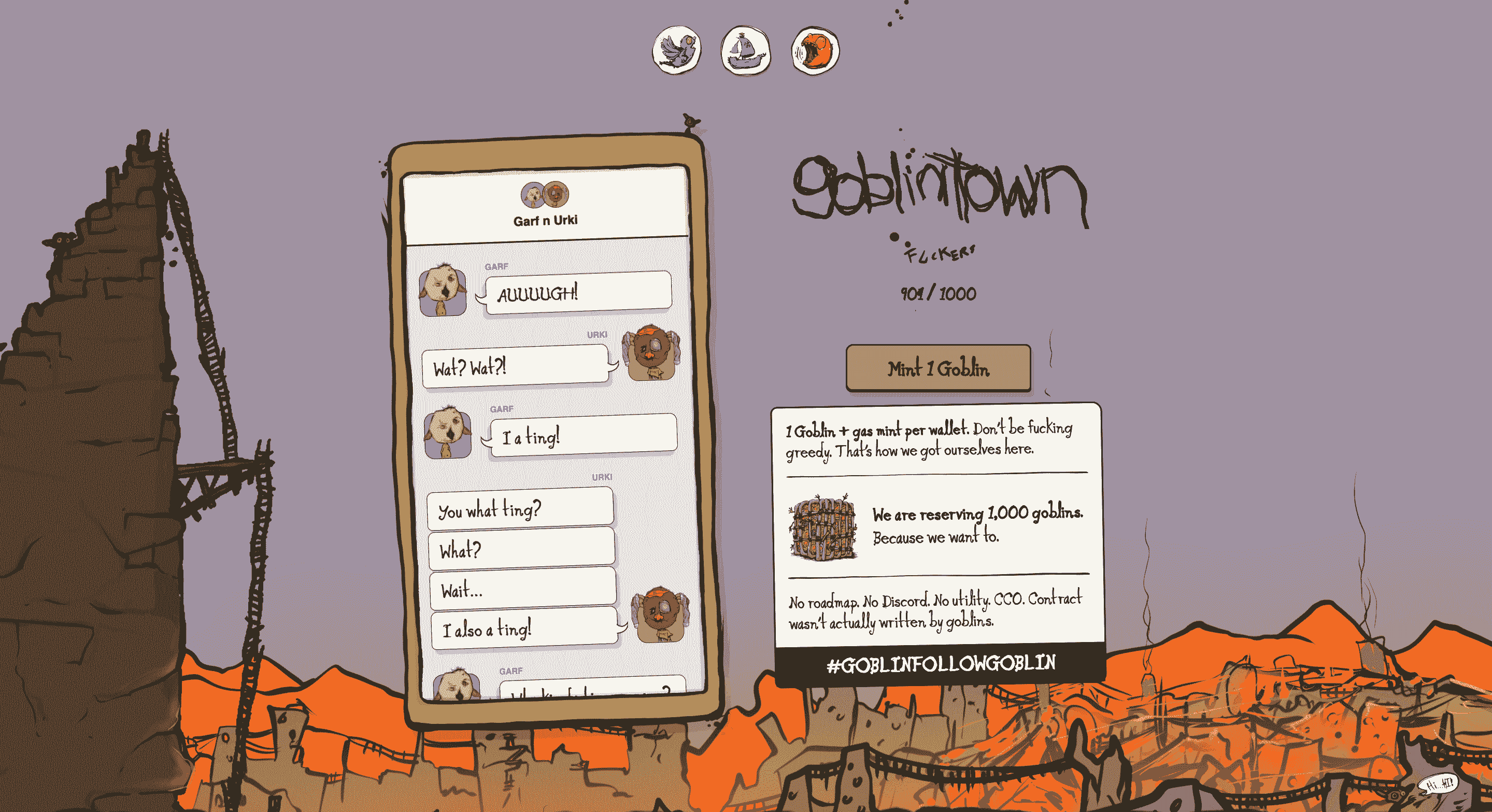 Fake Goblintown NFT website