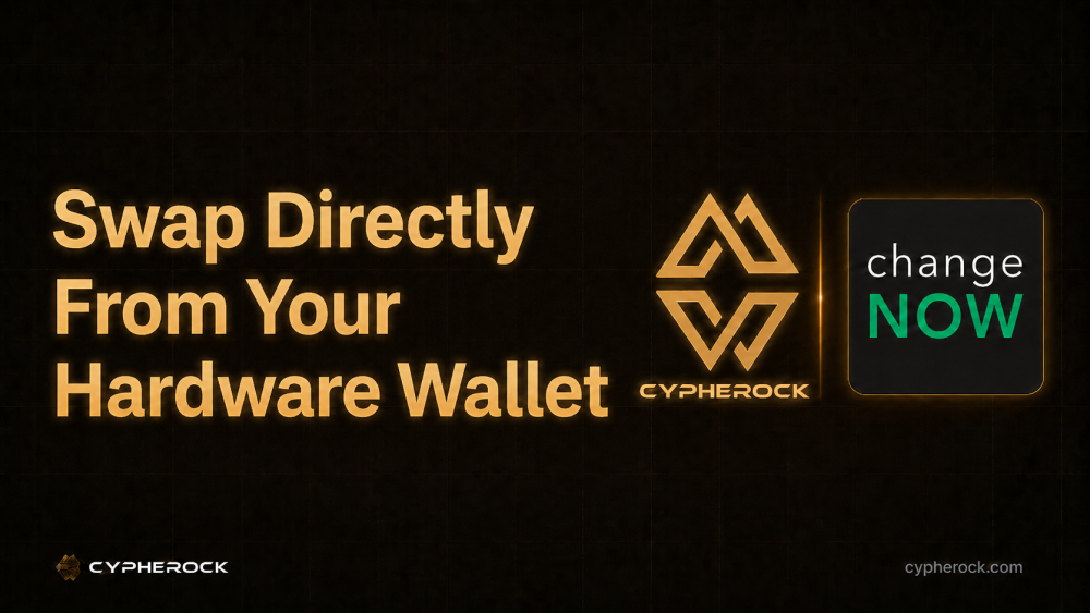 Swap crypto directly from your hardware wallet using Cypherock X1 and ChangeNOW integration