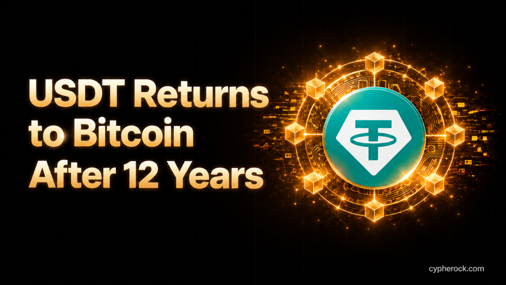 USDT stablecoin returning to Bitcoin blockchain after 12 years via Utexo RGB protocol October 2026